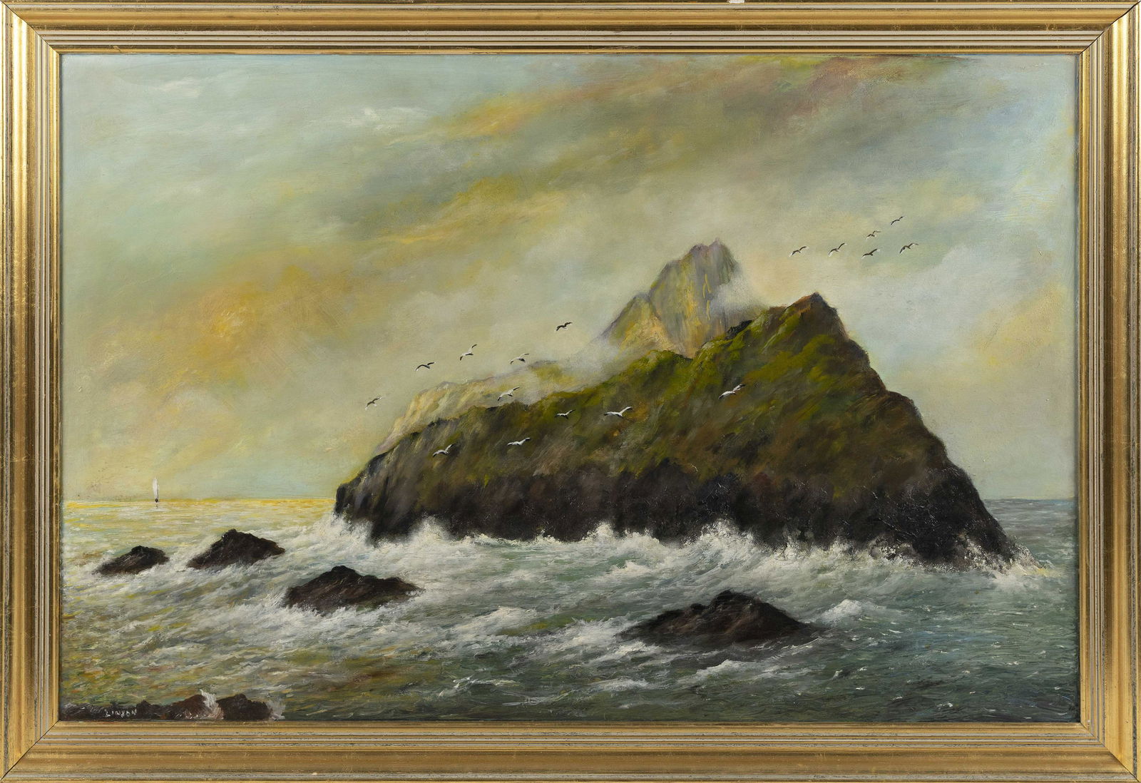 CORWIN KNAPP LINSON (New Jersey, 1864-1943), Seascape (1 of 2)