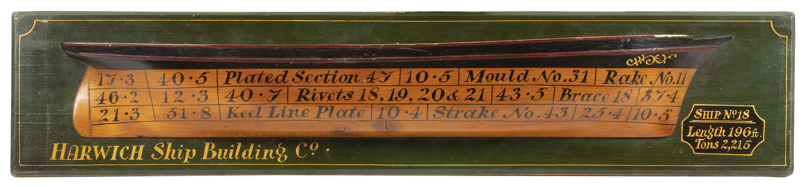 ENGLISH MOUNTED HALF HULL MODEL Mid-20th Century (1 of 2)