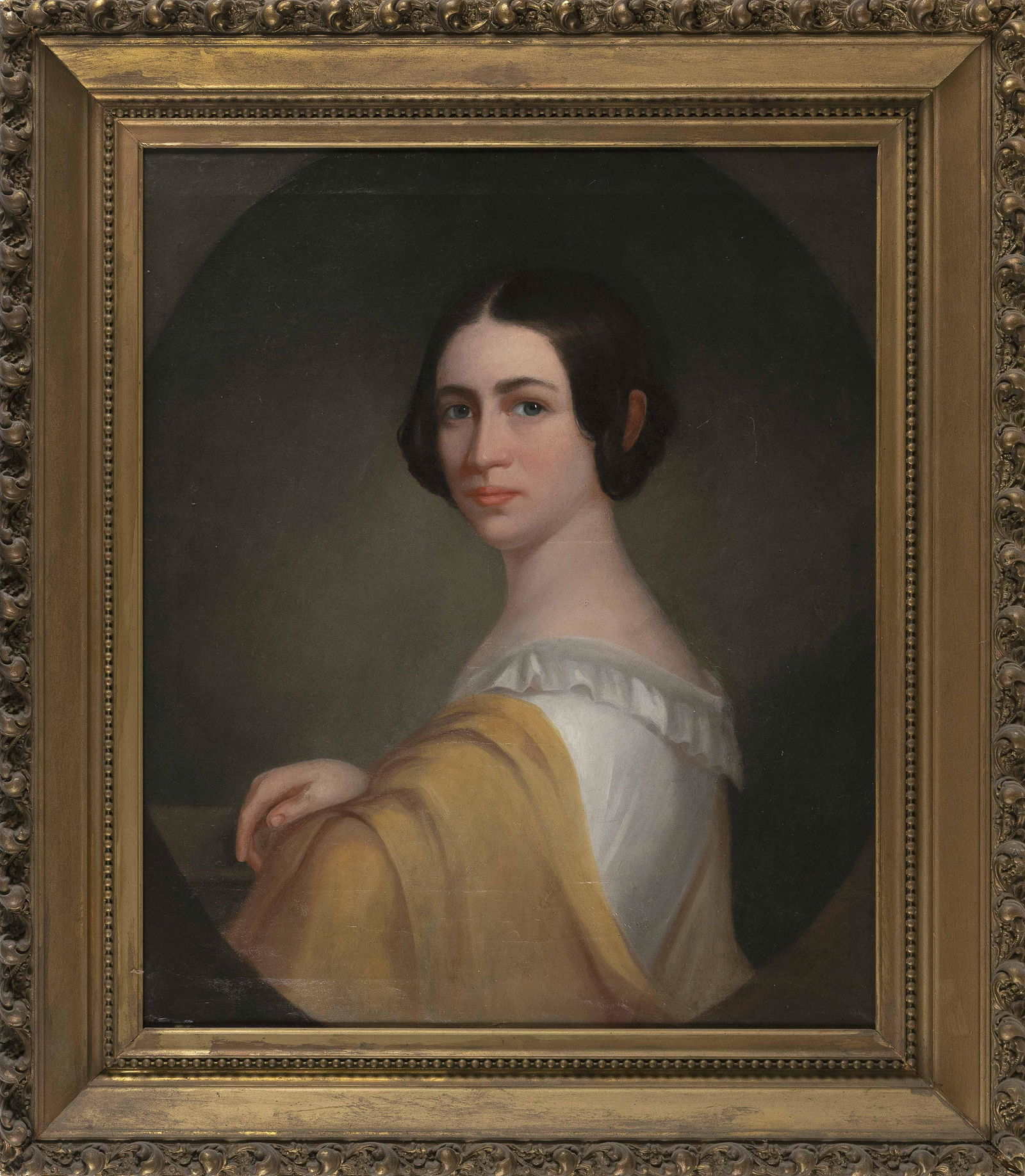 MANNER OF THOMAS SULLY (America, 19th Century),: MANNER OF THOMAS SULLY America 19th Century Portrait of a woman. Unsigned. Oil on canvas, 27.25" x 23.25". Framed 36" x 30".