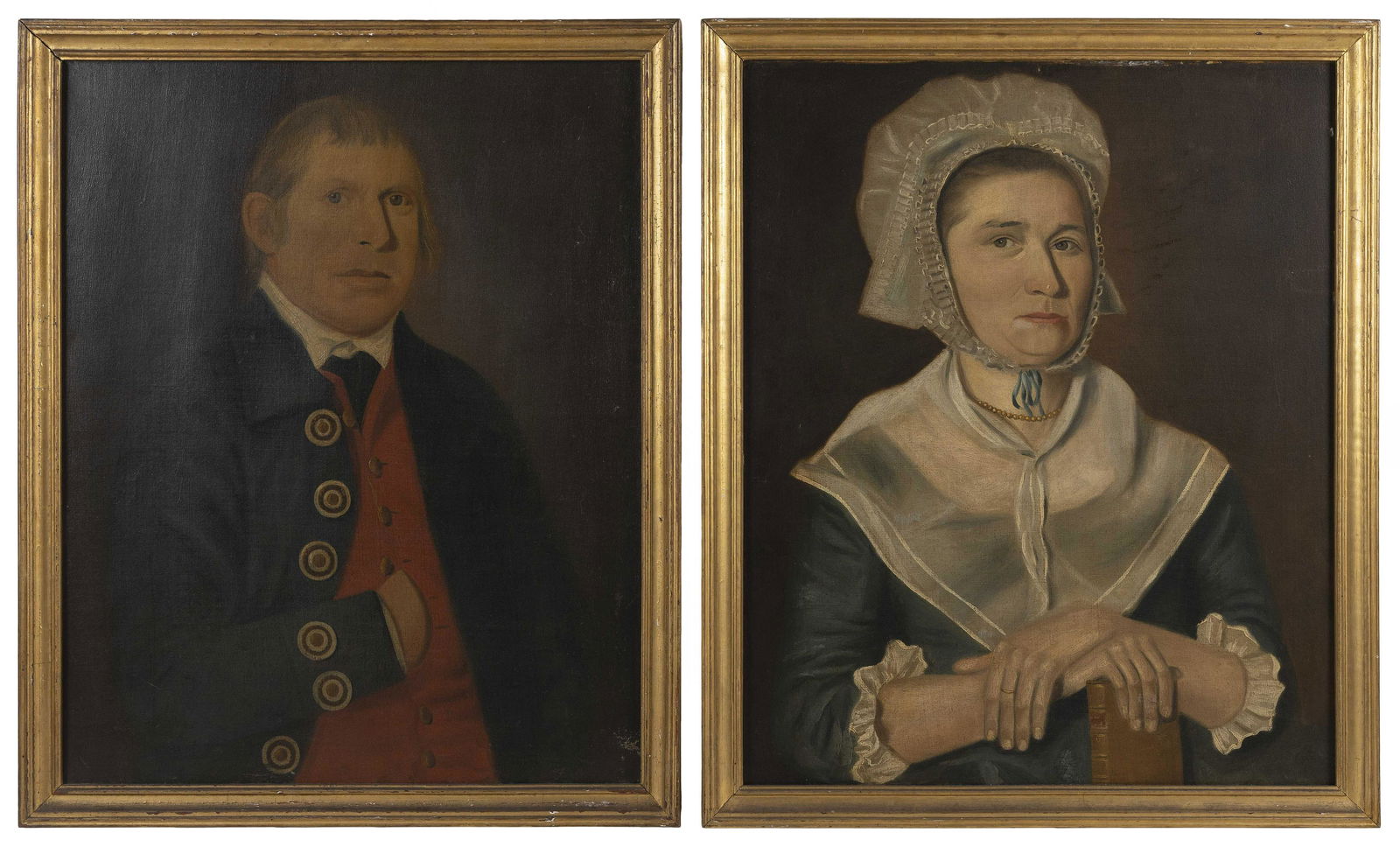 AMERICAN SCHOOL (19th Century,), Pair of portraits, (1 of 1)