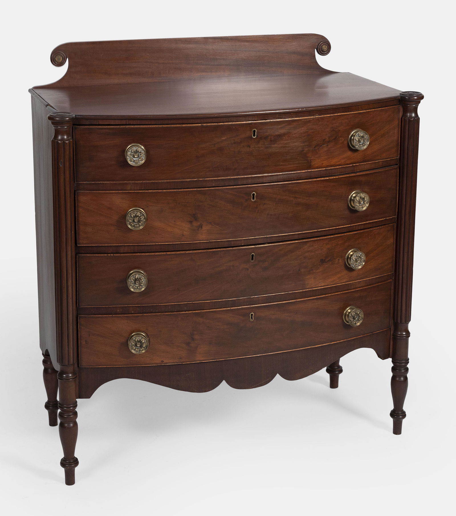 SHERATON BOWFRONT BUREAU Massachusetts, Circa 1810 (1 of 1)