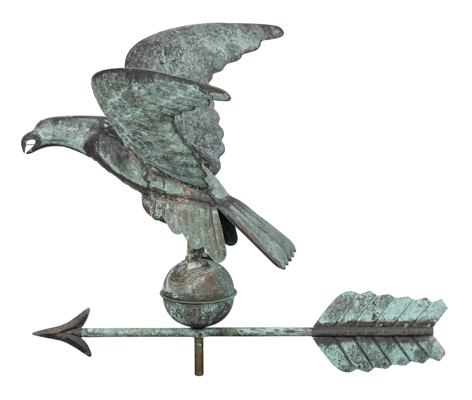 COPPER FULL-BODY EAGLE WEATHER VANE 20th Century Height (1 of 1)