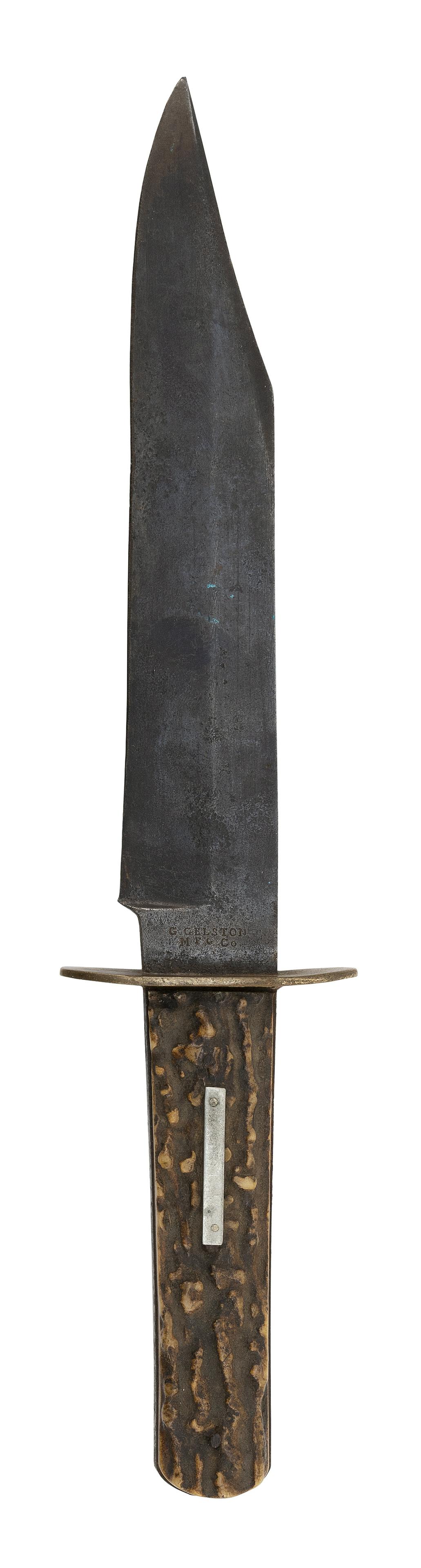 RARE CLIP POINT BLADE KNIFE MADE BY G. GELSTON 19th Century Length of blade 7”. Total length (1 of 2)