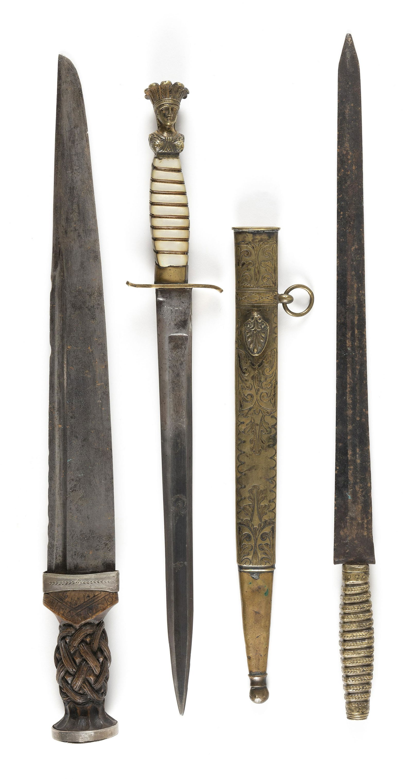 THREE DAGGERS 19th Century Lengths approx. 17”. (1 of 5)