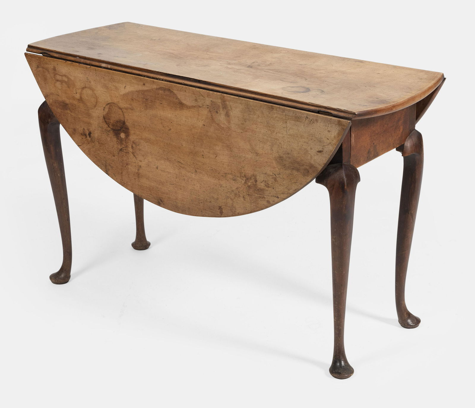 QUEEN ANNE DROP-LEAF TABLE Connecticut, Mid-18th Century Height 26”. Length 15.5” plus (1 of 2)