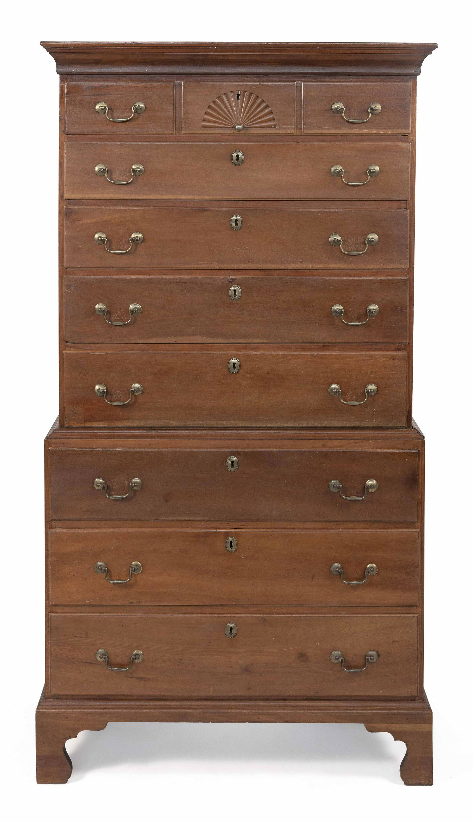 CHIPPENDALE CHEST ON CHEST New England, Circa 1780 (1 of 7)