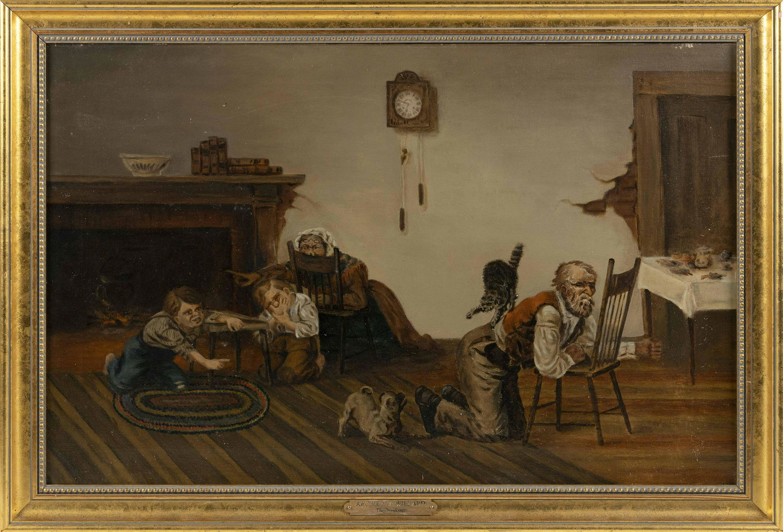 AFTER ARCHIBALD WILLARD (America, Early 20th Century), “The Prankster”., Oil on canvas, (1 of 2)