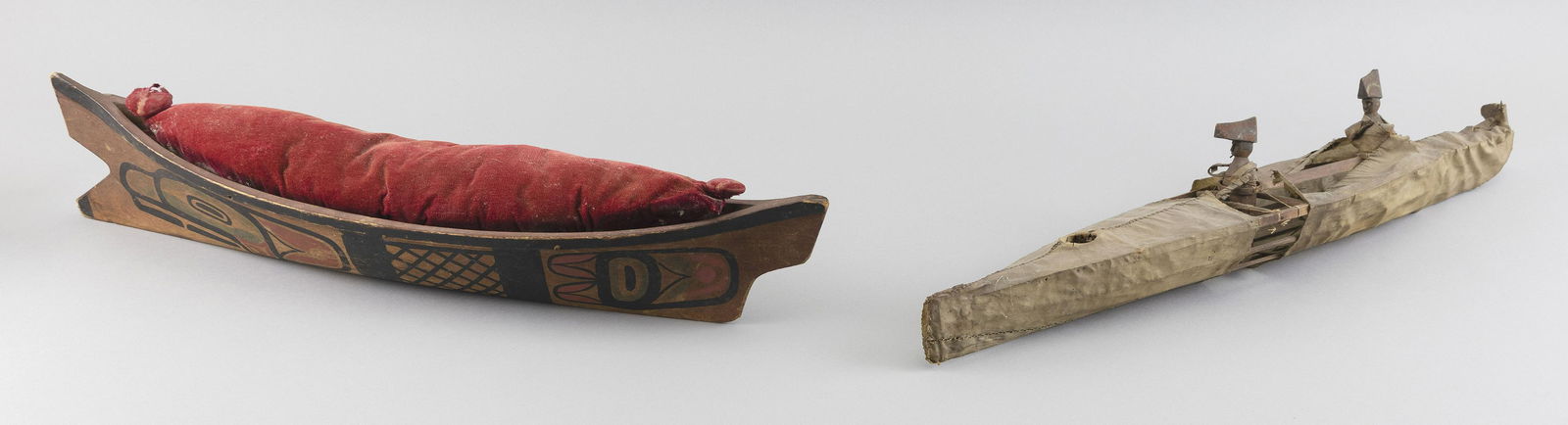 TWO NORTHWEST COASTAL CANOE MODELS 20th Century (1 of 3)