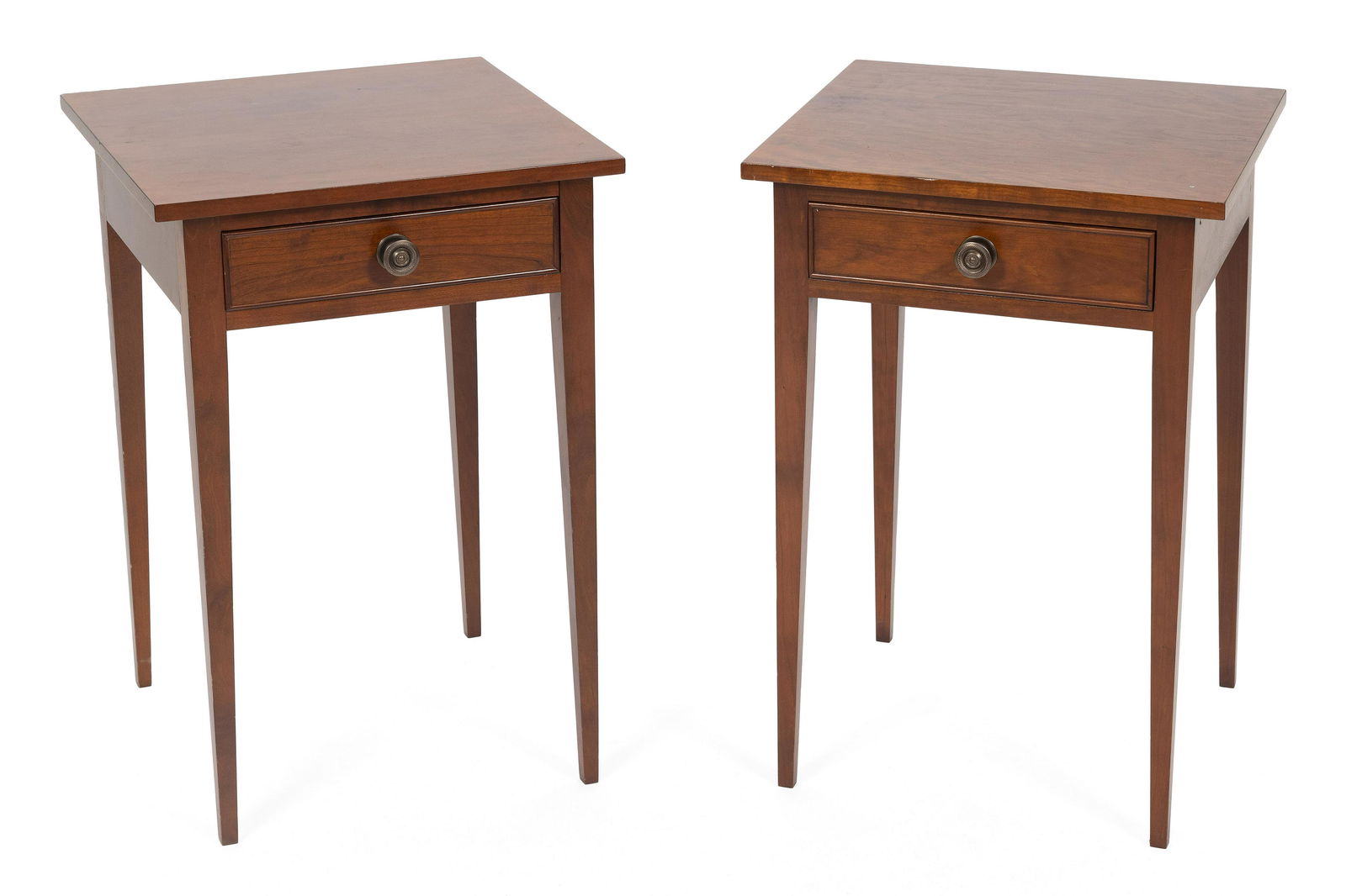 PAIR OF ELDRED WHEELER ONE-DRAWER STANDS Massachusetts, 20th Century Heights 27.5”. Widths (1 of 2)