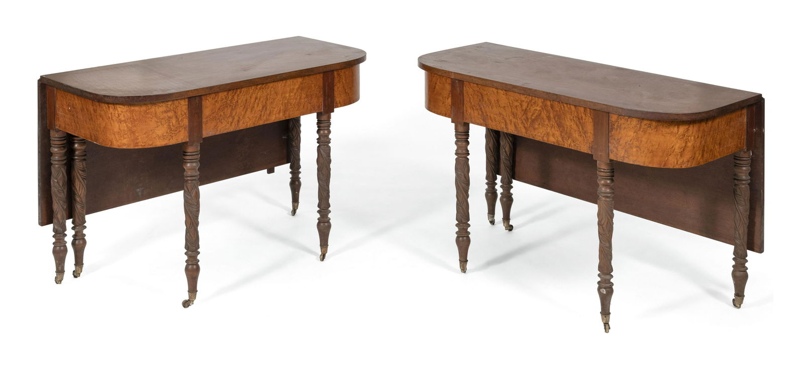 FEDERAL TWO-PART BANQUET TABLE New England, Circa 1820 Height 29". Length 81". Width 45". (1 of 1)