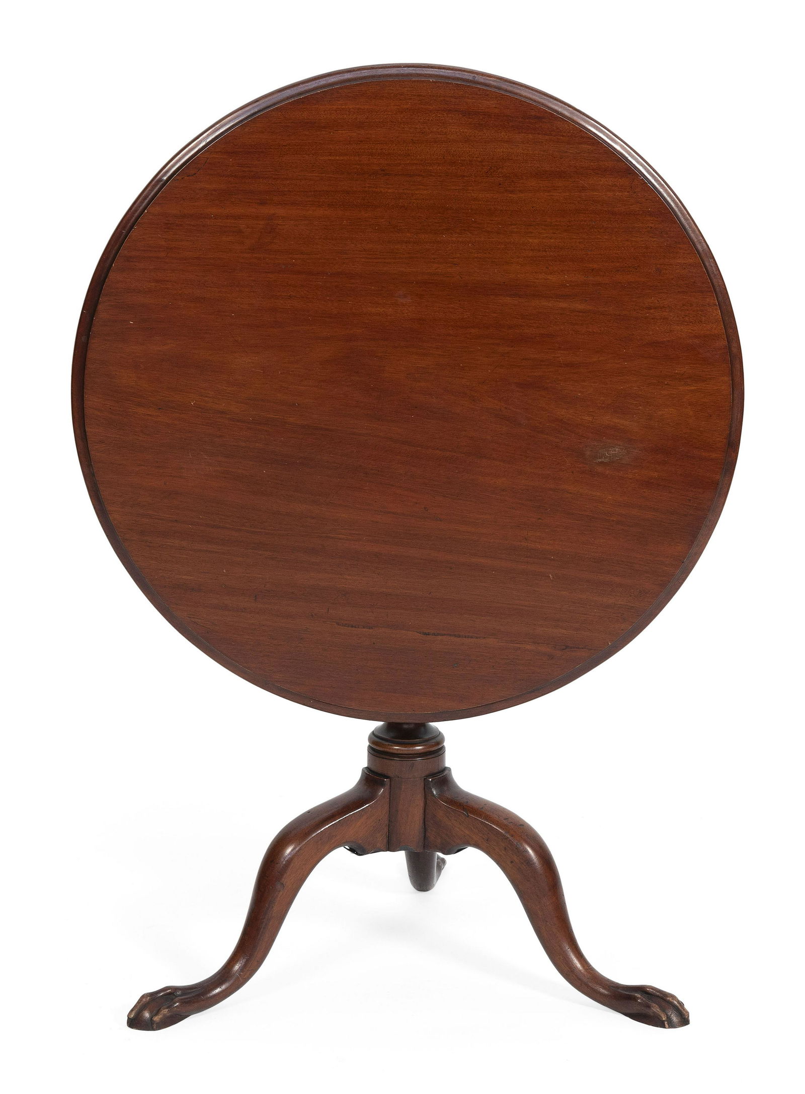 CHIPPENDALE TILT-TOP TEA TABLE New York, Circa 1780 Height 28.25”. Diameter of top 31.75” (1 of 4)
