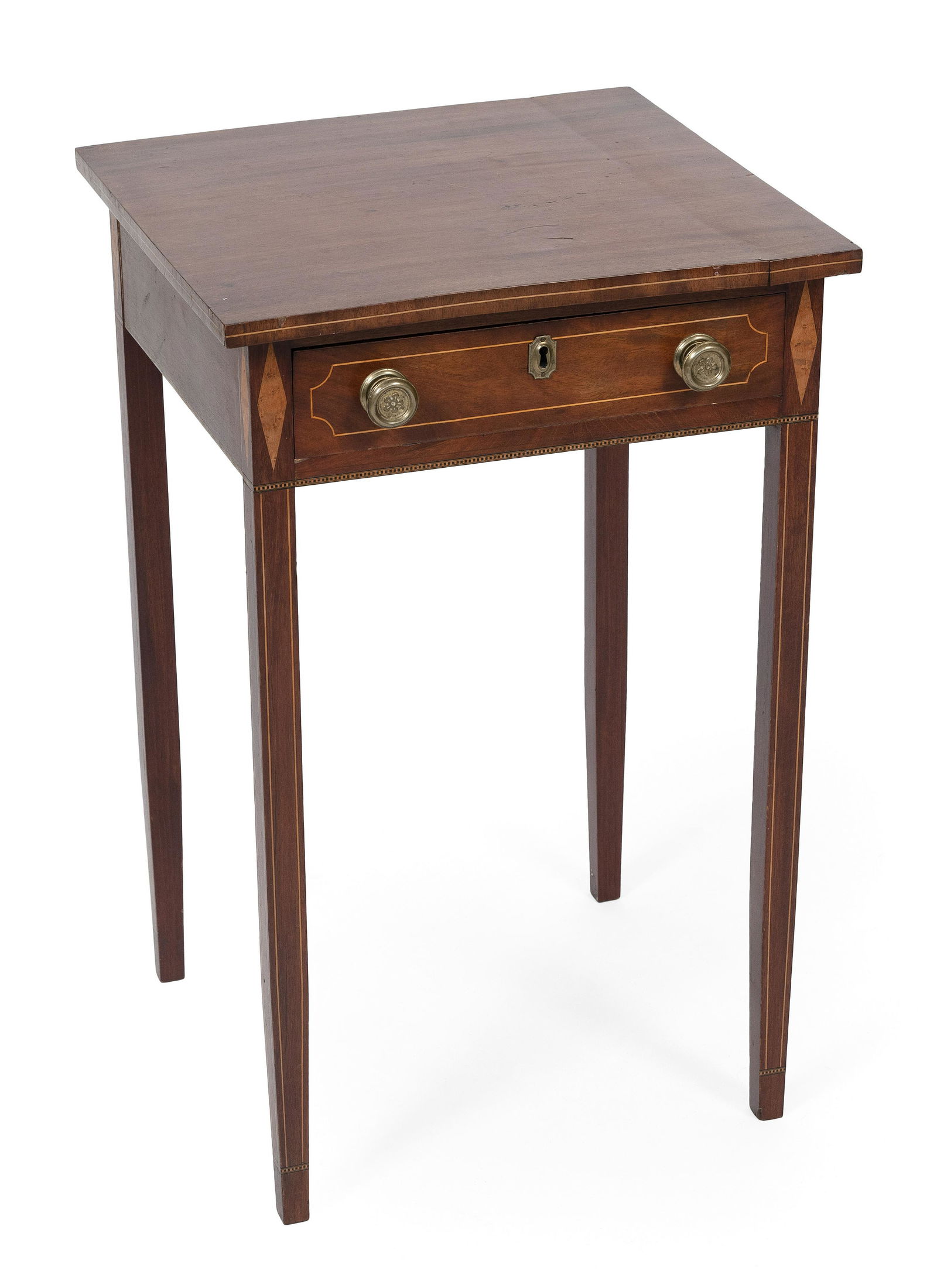 HEPPLEWHITE ONE-DRAWER STAND Mid-Atlantic States, Circa 1800 Height 29.75”. Width 18.75” (1 of 1)