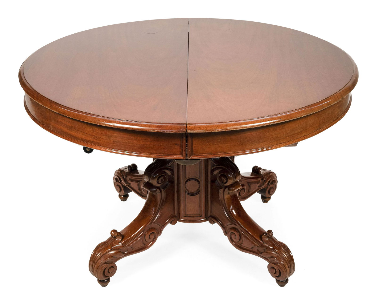 TRANSITIONAL BANQUET TABLE Mid-19th Century Height 31”. Diameter of top 47”. Maximum (1 of 1)