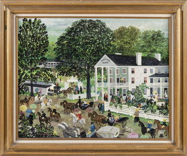 MAXWELL MAYS (Rhode Island, 1918-2009), “Oakland House”., Oil on canvas, 24” x: MAXWELL MAYS Rhode Island, 1918-2009 â€œOakland House”. Signed lower left â€œMaxwell Mays”. Oil on canvas, 24” x 30”. Framed 31” x 37”.