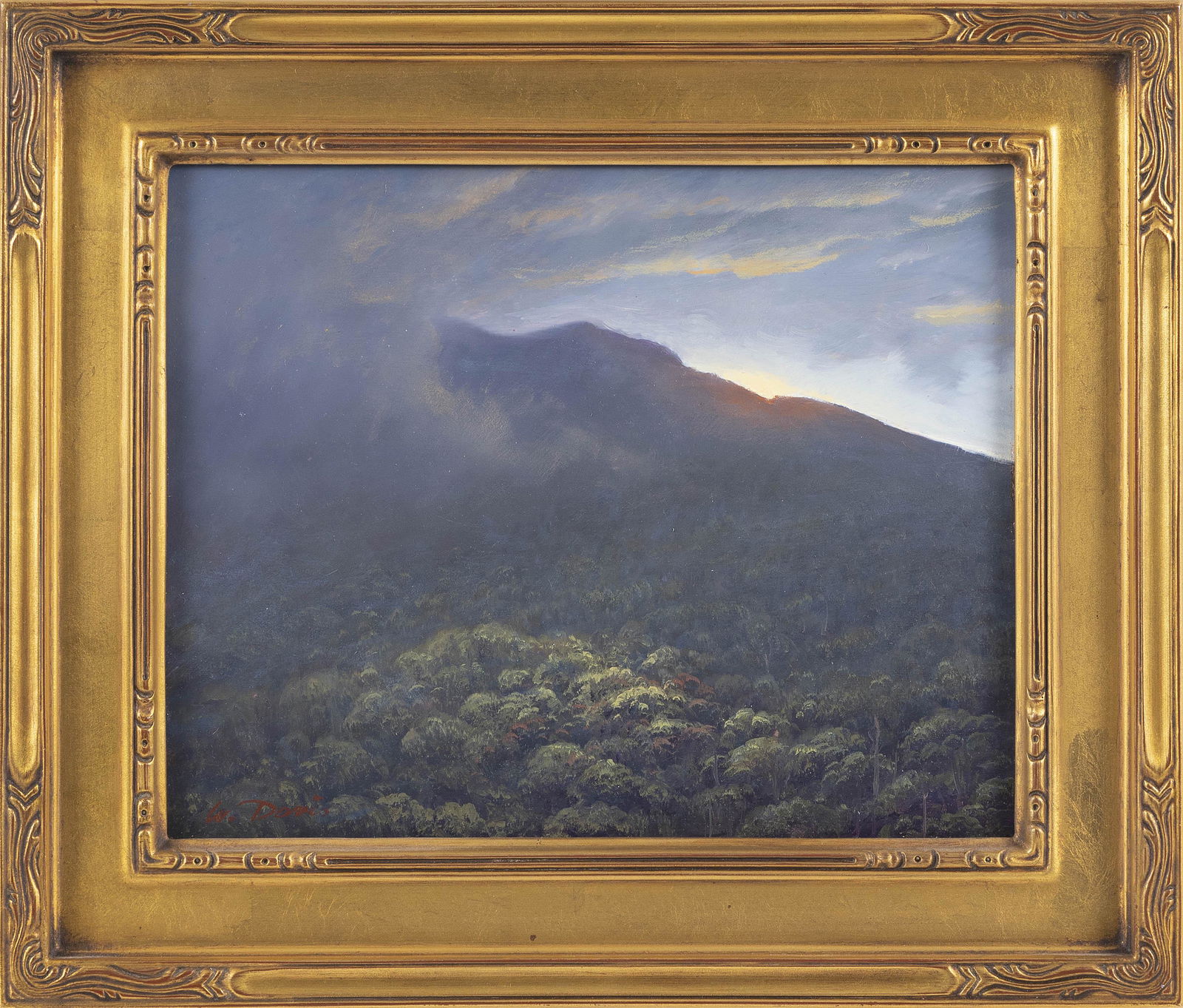 WILLIAM R. DAVIS (Massachusetts, b. 1952), "View on Iron Mt. Road Jackson, NH"., Oil on masonite, 8" (1 of 2)