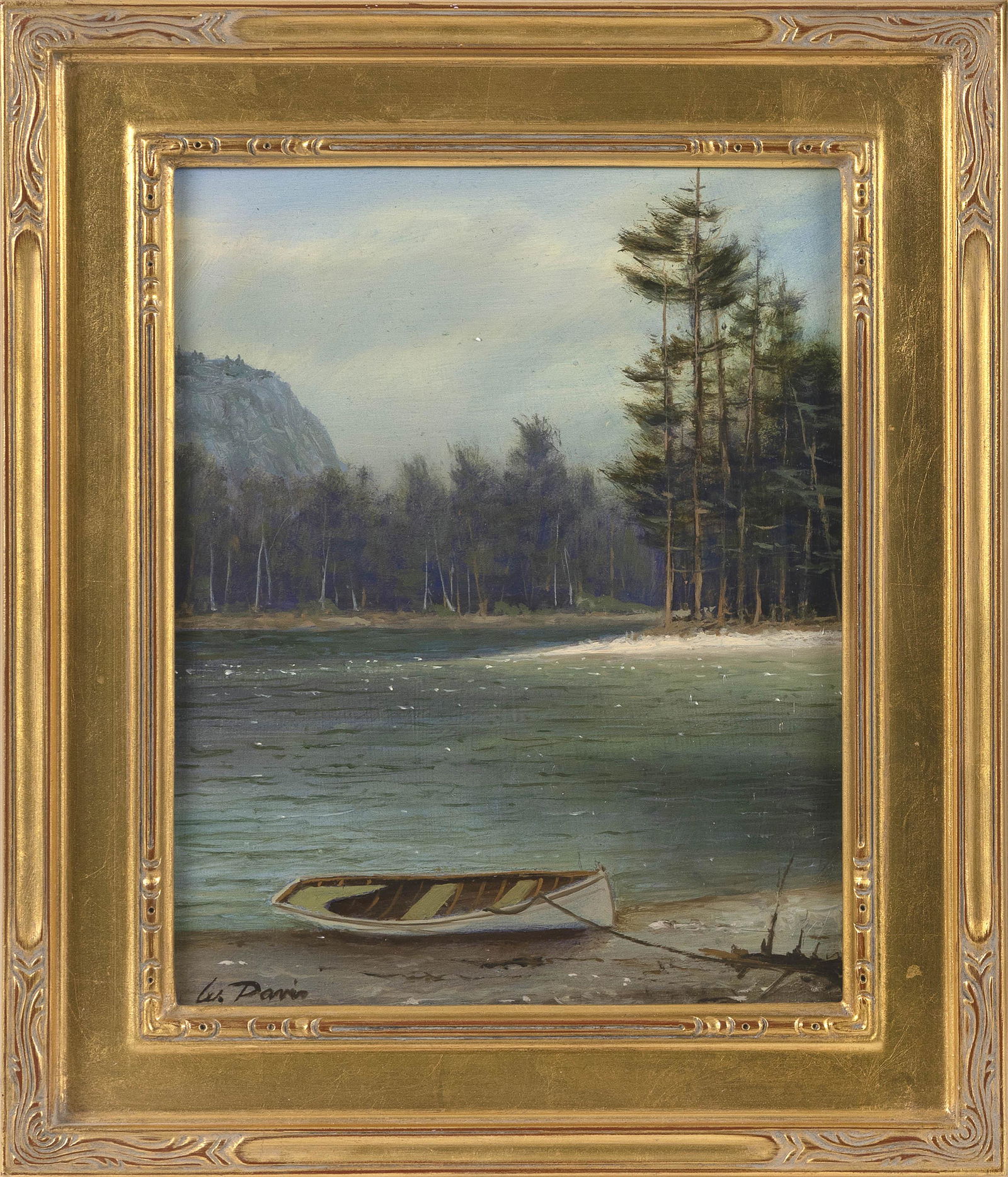 WILLIAM R. DAVIS (Massachusetts, b. 1952), "Echo Lake, Conway, N.H."., Oil on masonite, 10" x 8". (1 of 3)