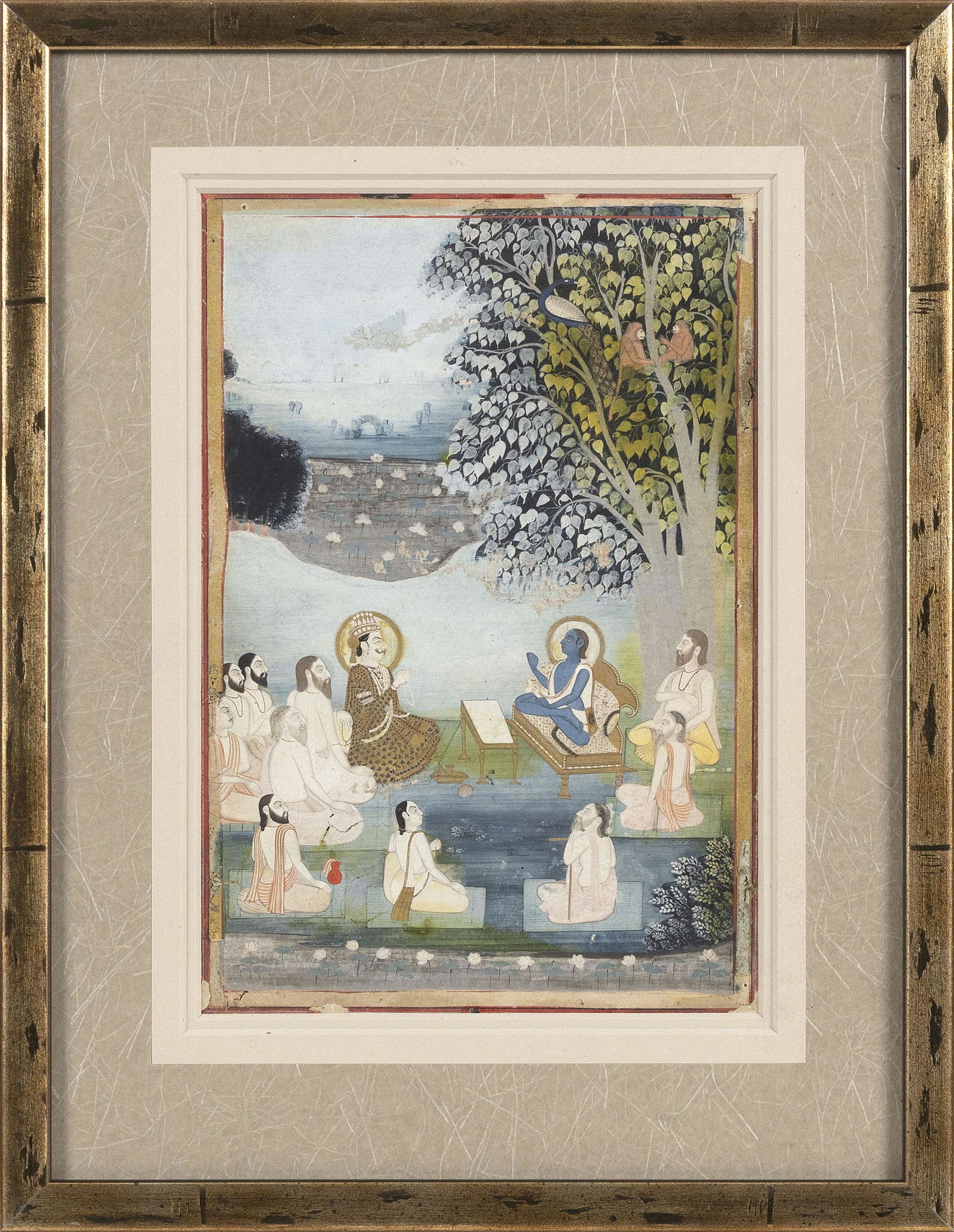 PERSIAN PAINTING 19th Century Mixed media on vellum, 9” x 6” sight. Framed 13.5” x (1 of 6)