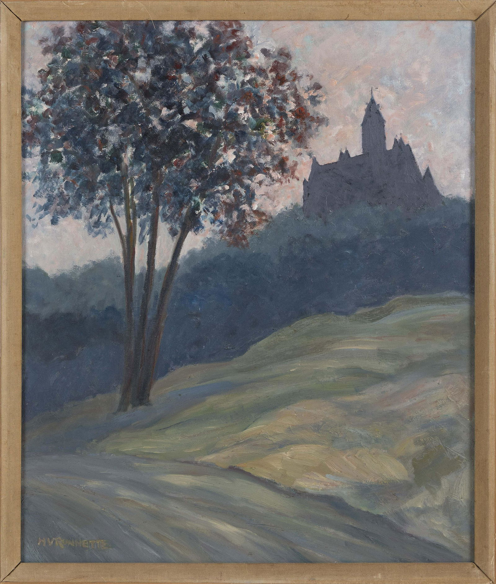 HELEN RUNNETTE (America, 20th Century), “Twilight in the Park”., Oil on board, 24” (1 of 1)