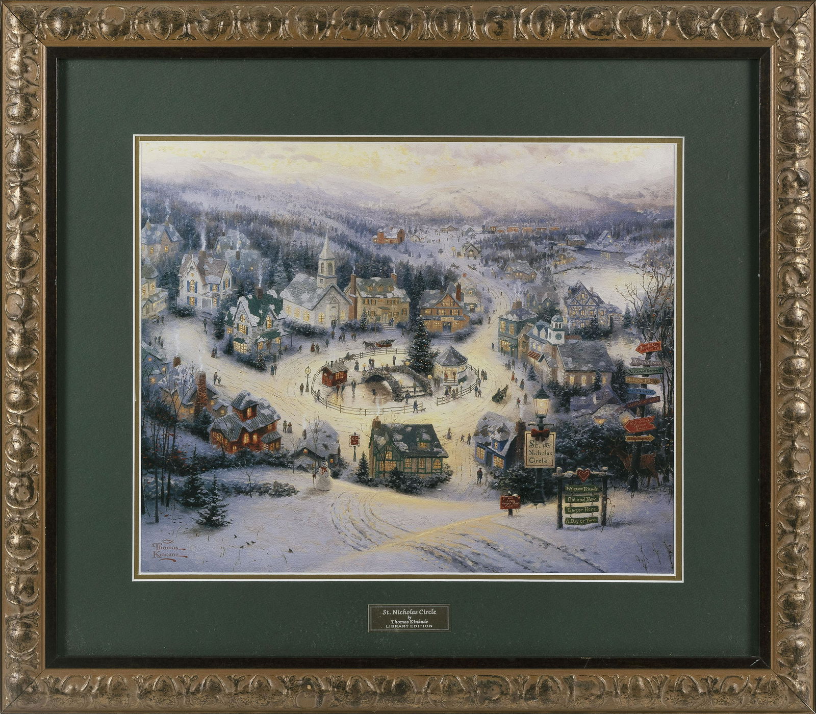 THOMAS KINKADE (California, 1958-2012), "St. Nicholas Circle", “Library Edition” print, (1 of 2)