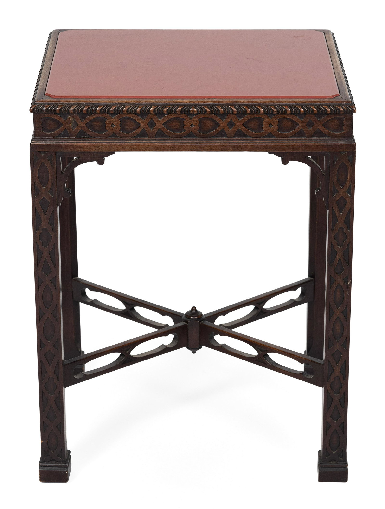CHIPPENDALE-STYLE END TABLE Mid-20th Century Height 25”. Width 19”. Depth 15". (1 of 1)