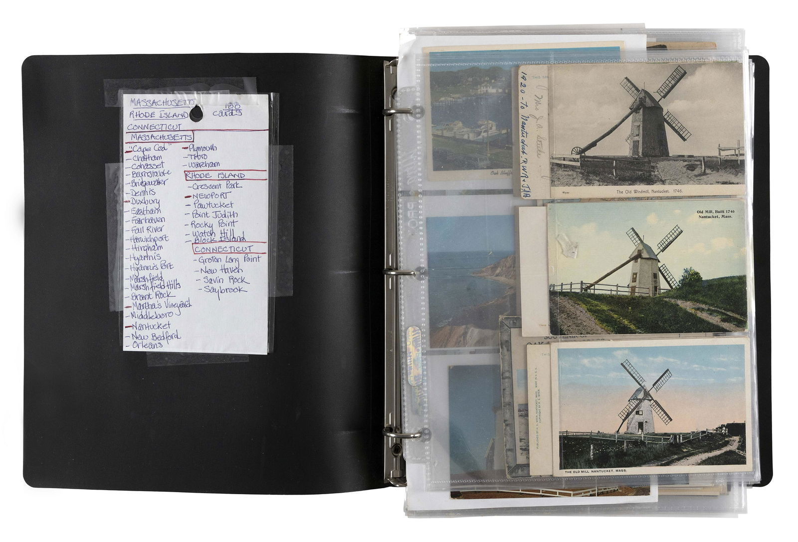 ALBUM: MASSACHUSETTS, RHODE ISLAND AND CONNECTICUT VIEWS: 188 POSTCARDS Early to Late 20th Century (1 of 3)