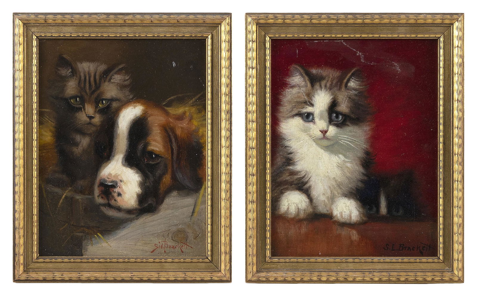 SIDNEY BRACKETT (Massachusetts, 1852-1910), Two pet portraits (1 of 2)