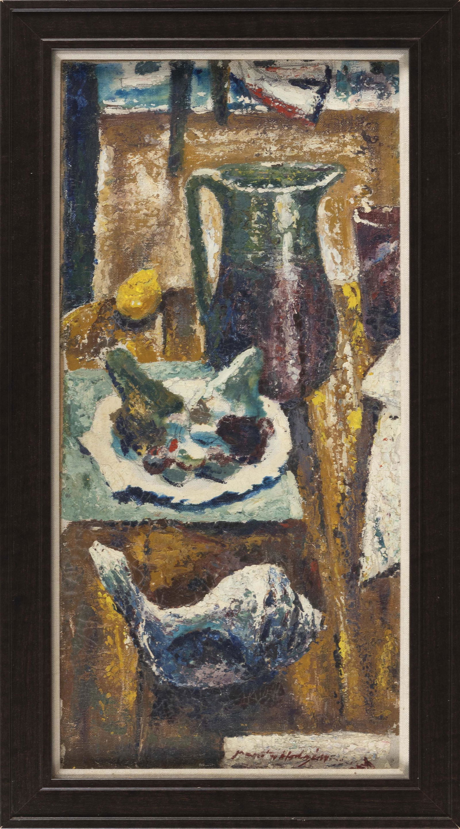 MARSTON HODGIN (Ohio/California, 1903-2003), “Still Life”., Encaustic on canvas board, (1 of 2)