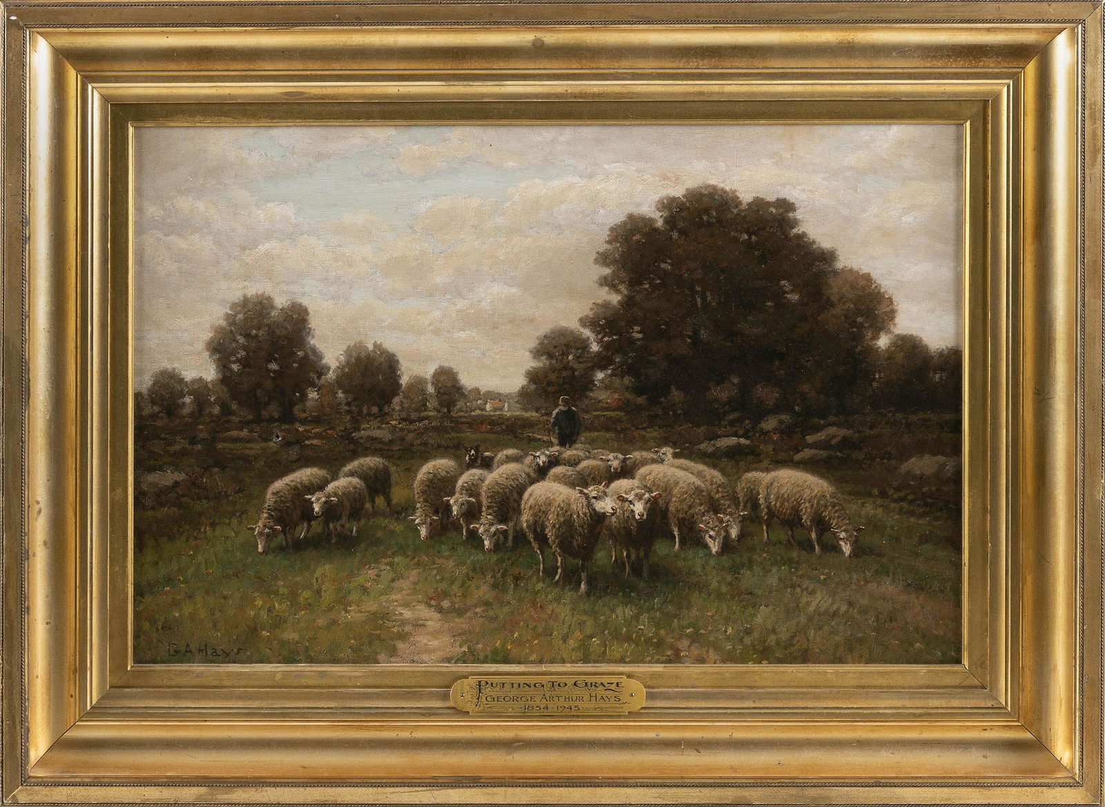 GEORGE ARTHUR HAYS (Rhode Island/Massachusetts/New Hampshire, 1854-1945), "Putting to Graze"., Oil (1 of 2)