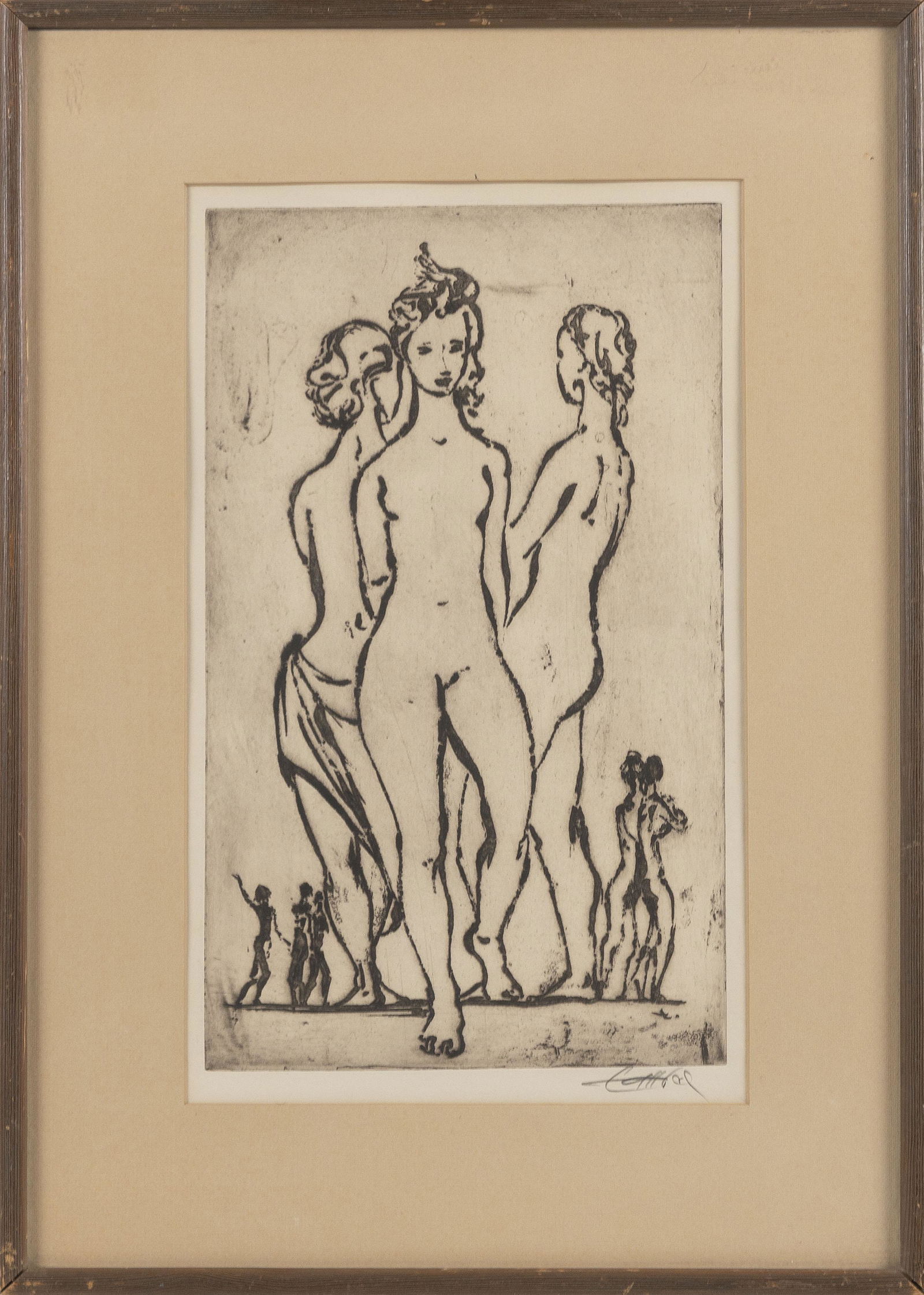 FREDERIC TAUBES (New York, 1900-1981), “Primavera”, depicting three nudes in an abstract (1 of 2)