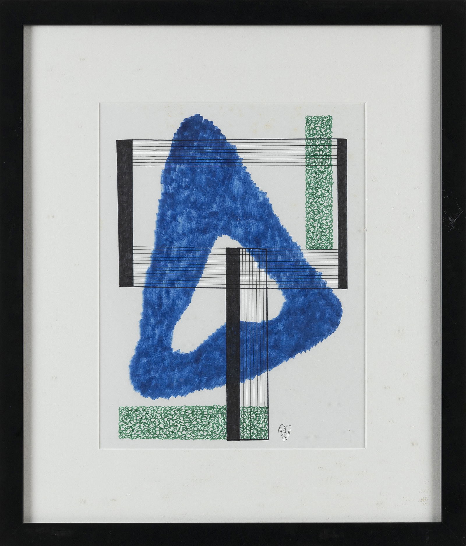 DWINELL GRANT (New York, 1912-1991), Abstract with blue and green., Watercolor on paper, 13" x 10" (1 of 2)