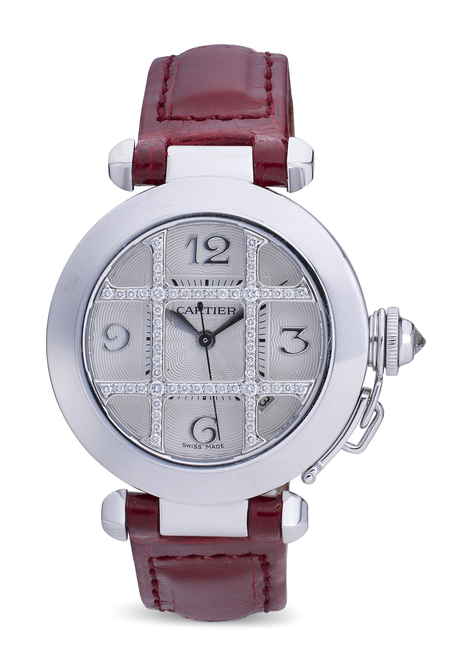 PASHA DE CARTIER DIAMOND GRILL 18KT WHITE GOLD WATCH Approx. 44.99 total dwt. (1 of 1)
