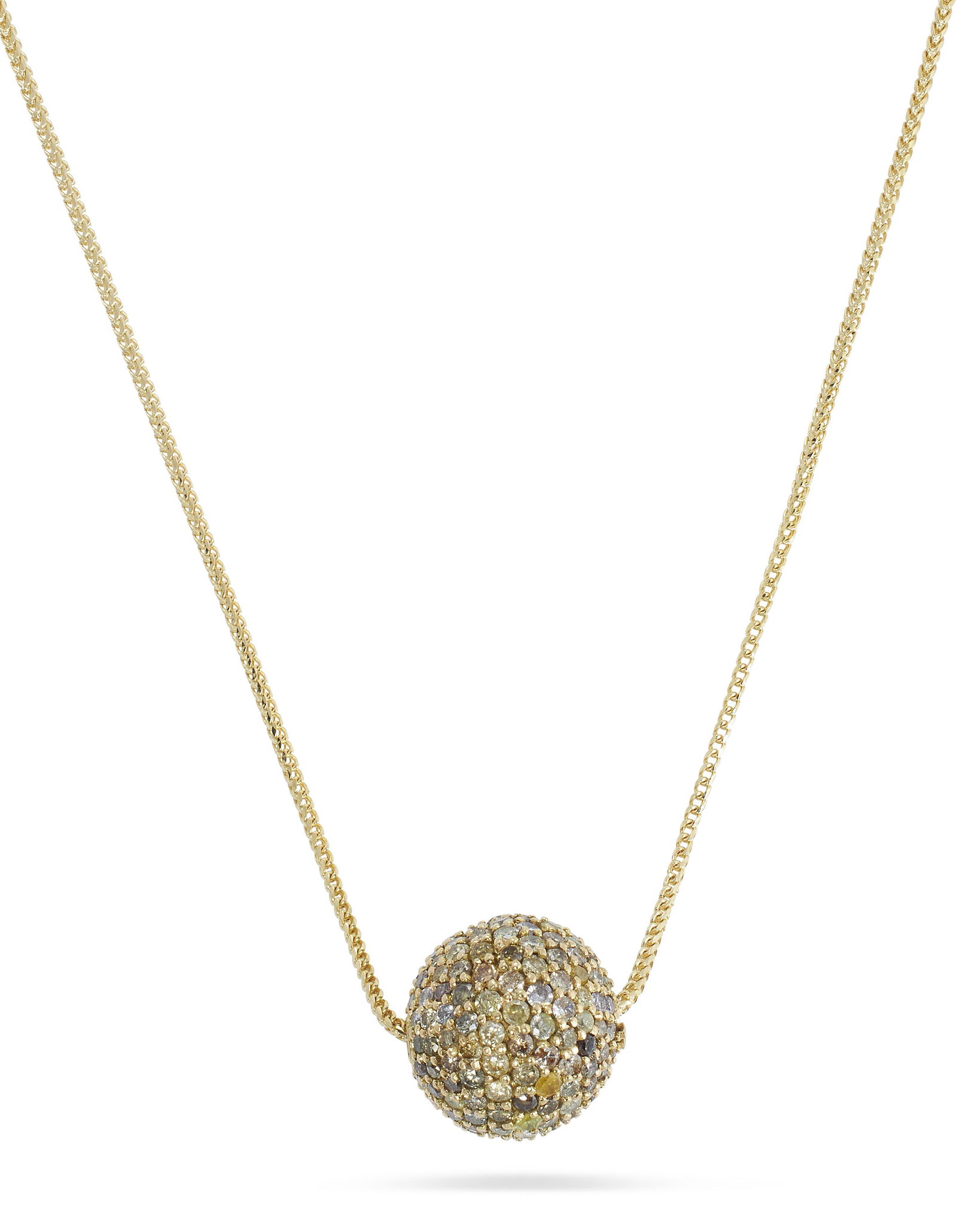 14KT YELLOW GOLD AND PAVE DIAMOND NECKLACE Approx. 4.58 total dwt. (1 of 1)