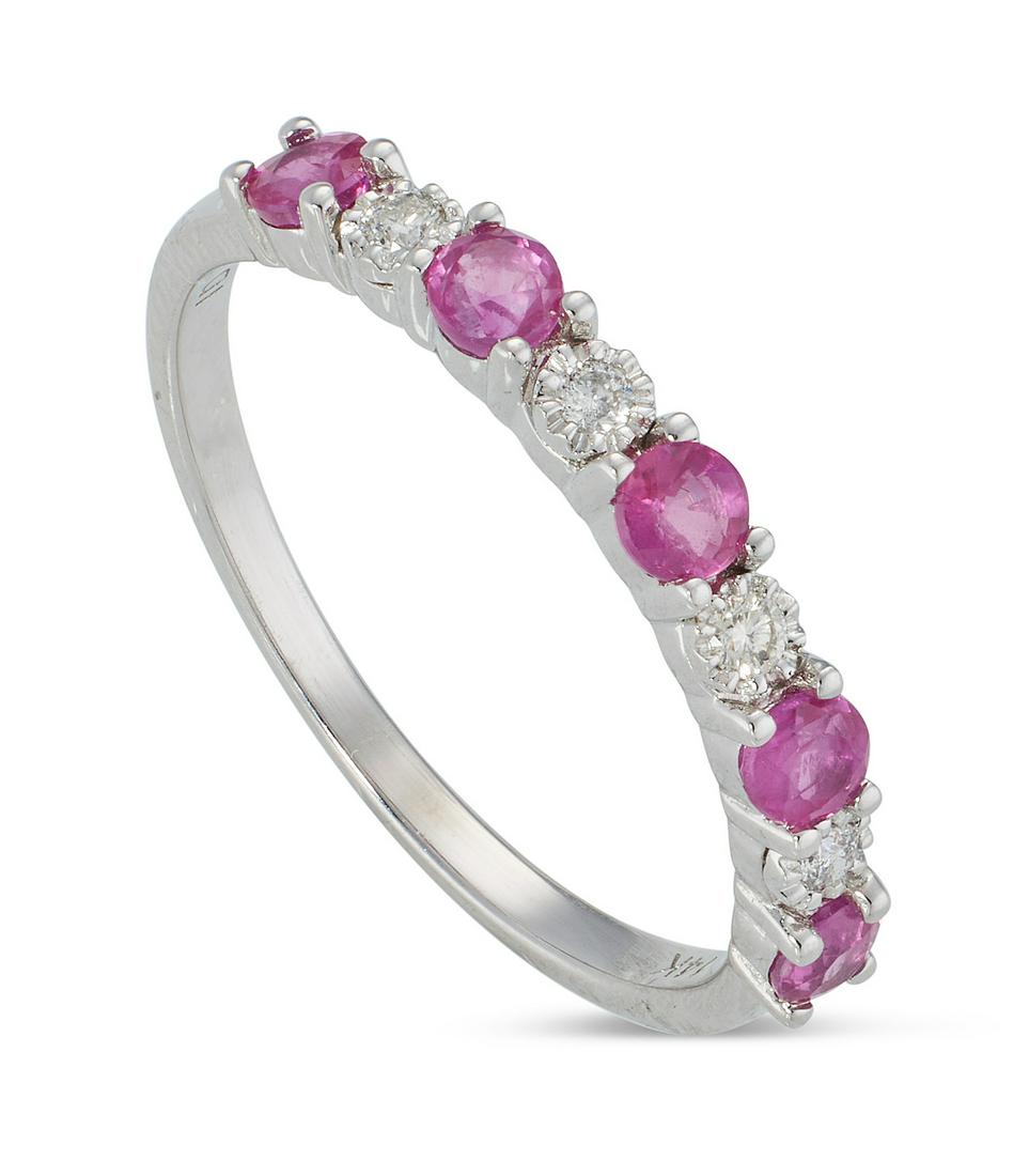 14KT WHITE GOLD, DIAMOND AND RUBY RING Approx. 1.13 total dwt. (1 of 1)