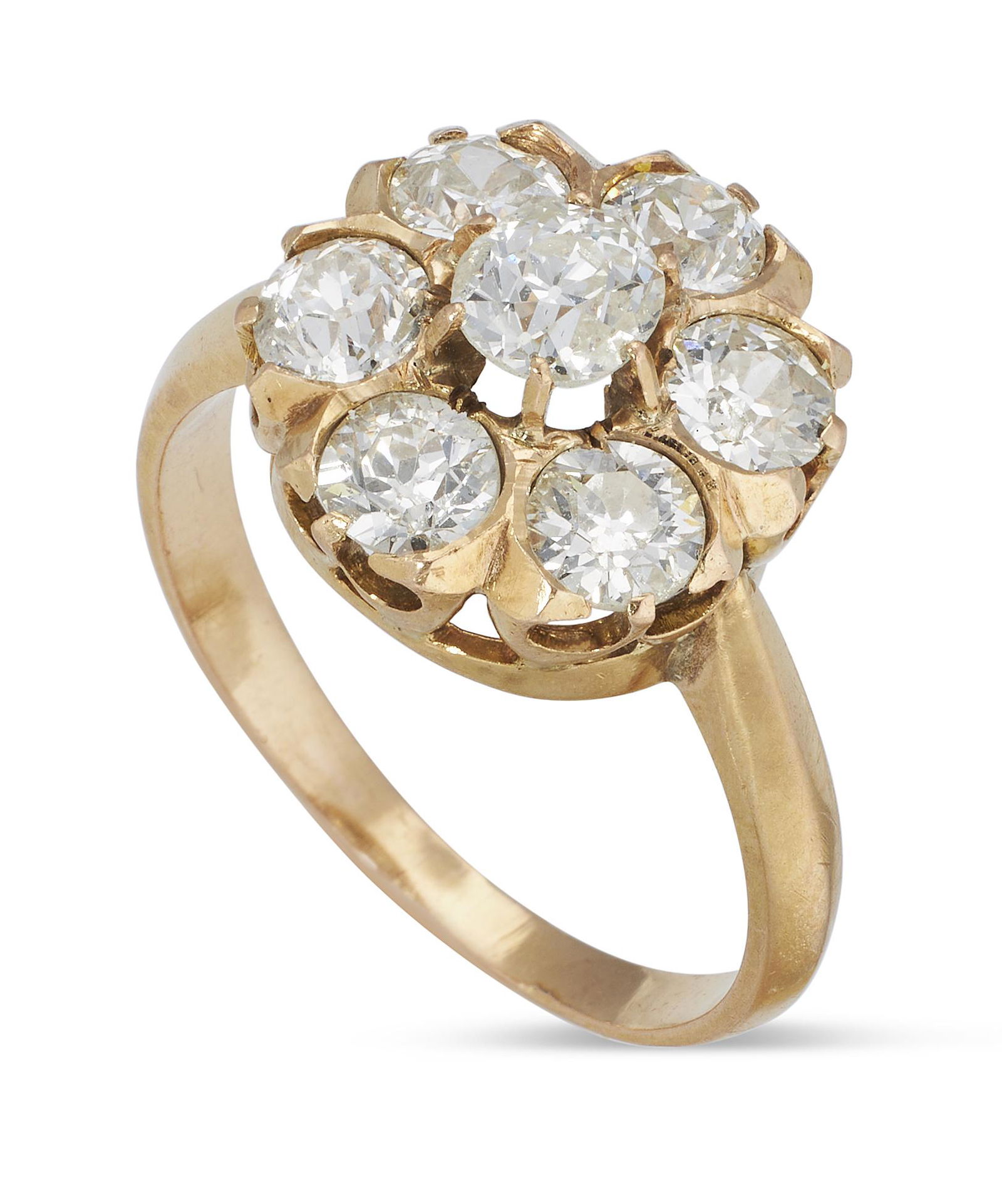 VINTAGE 14KT YELLOW GOLD AND DIAMOND CLUSTER RING Approx. 2.00 total dwt. (1 of 1)