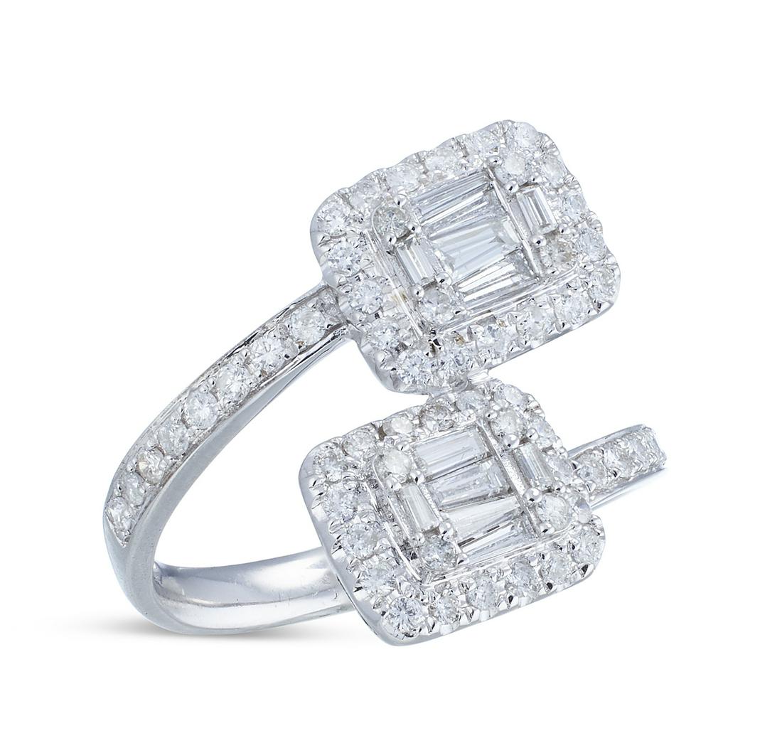 14KT WHITE GOLD AND DIAMOND BYPASS RING Approx. 2.79 total dwt. (1 of 1)
