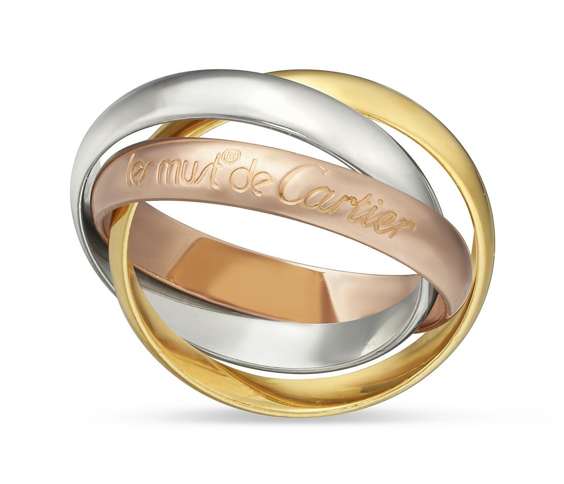 CARTIER TRINITY 18KT TRI-COLOR GOLD RING Approx. 5.07 total dwt. (1 of 1)