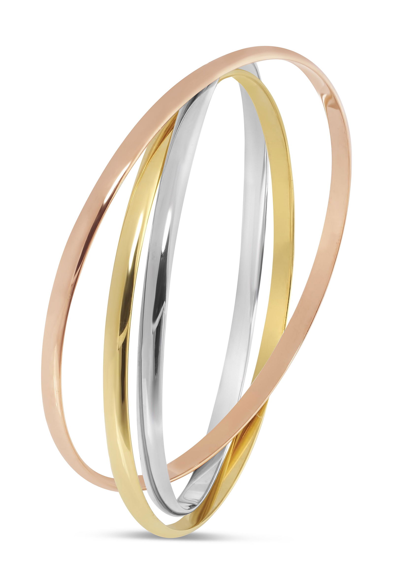 CARTIER TRINITY 18KT TRI-COLOR GOLD BANGLE BRACELET Approx. 19.40 total dwt. (1 of 1)