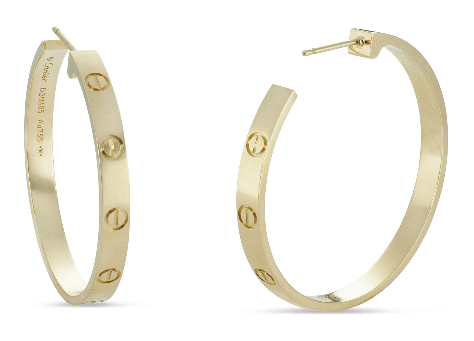 PAIR OF CARTIER LOVE EARRINGS IN 18KT YELLOW GOLD Approx. 8.90 total dwt. (1 of 1)