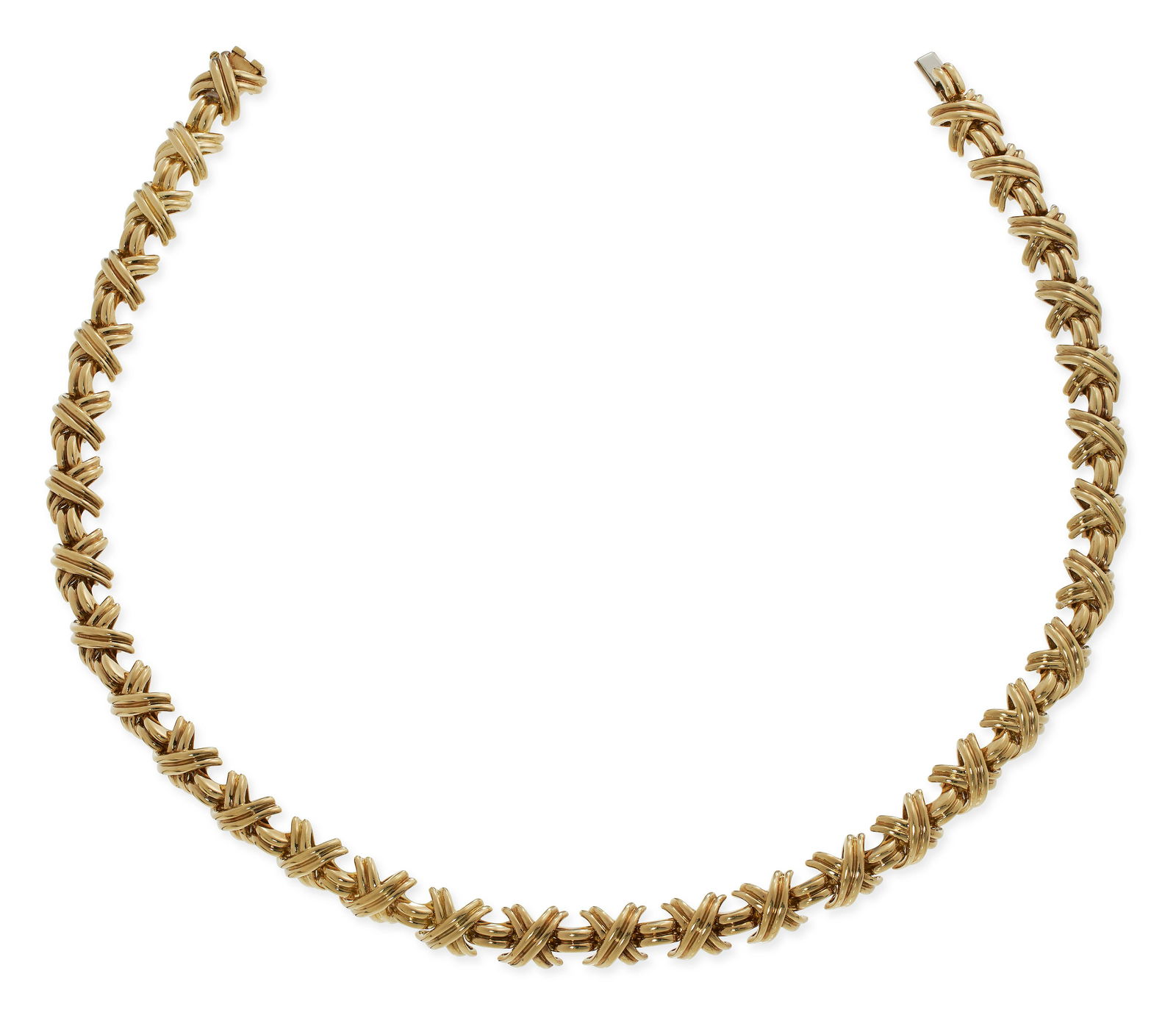 TIFFANY & CO. PALOMA PICASSO SIGNATURE X LINK 18KT YELLOW GOLD NECKLACE Approx. 67.22 total dwt. (1 of 3)