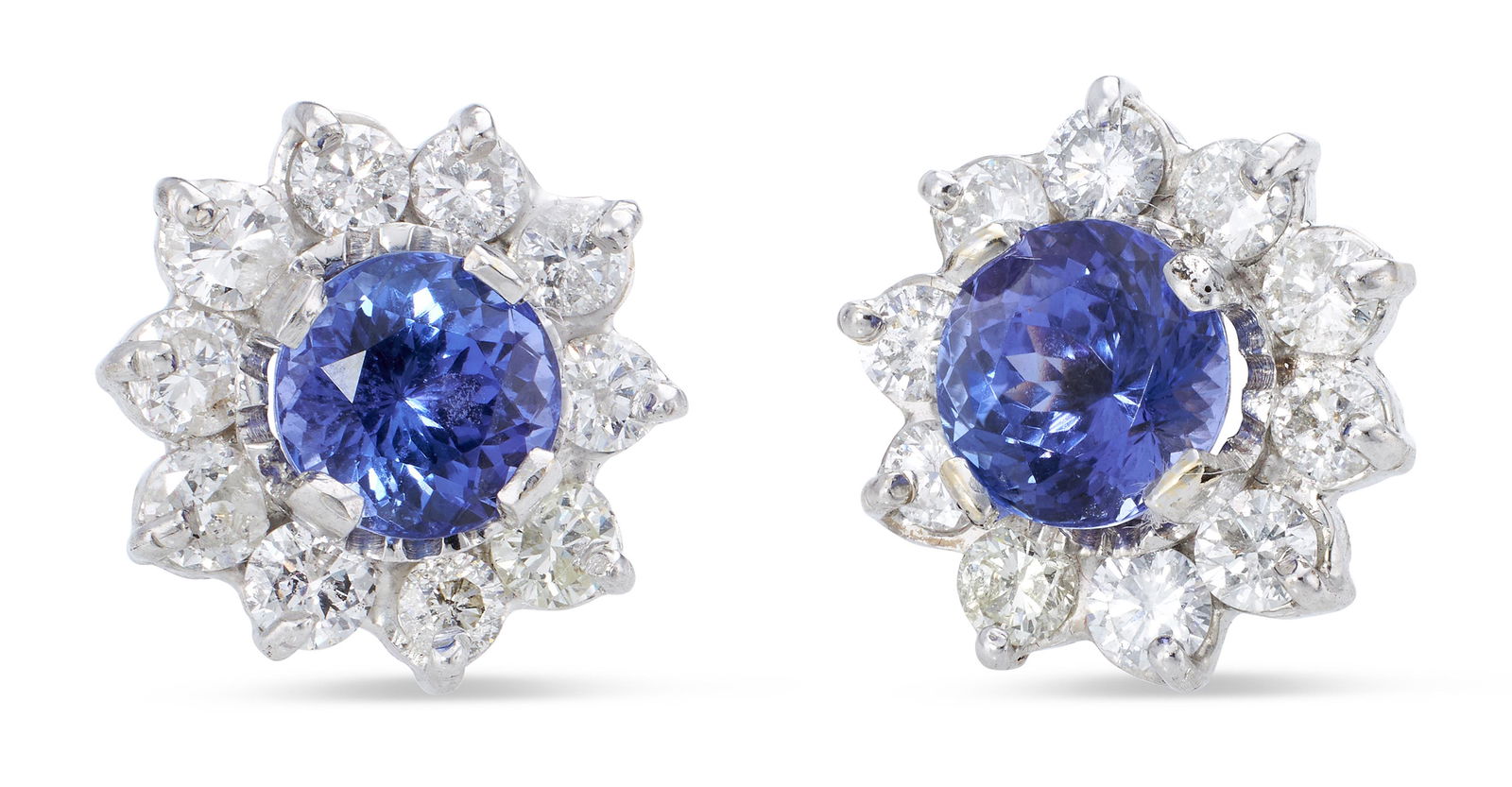 PAIR OF 14KT YELLOW GOLD, DIAMOND AND TANZANITE EARRINGS Approx. 3.72 total dwt. (1 of 2)