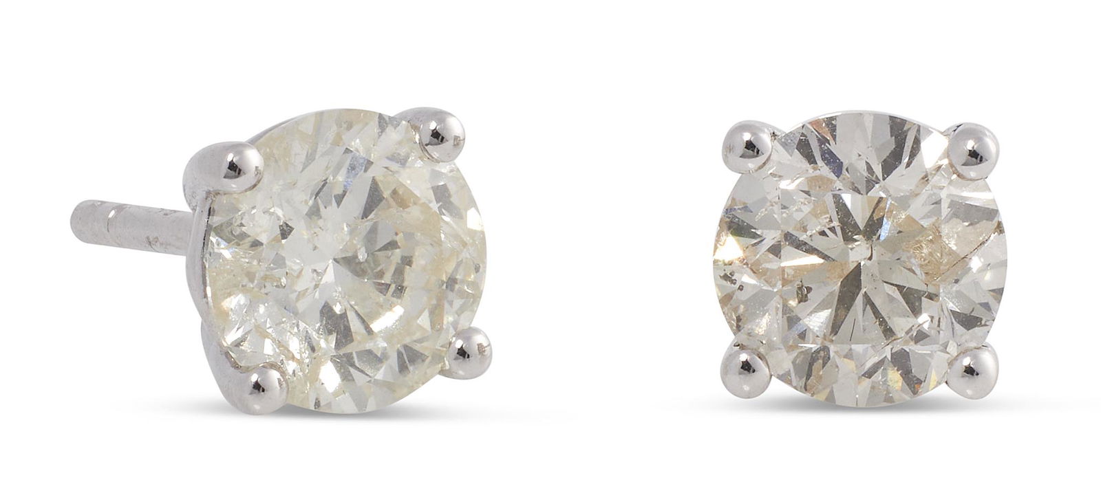 PAIR OF 18KT WHITE GOLD AND DIAMOND STUD EARRINGS Approx. 1.41 total dwt. (1 of 1)
