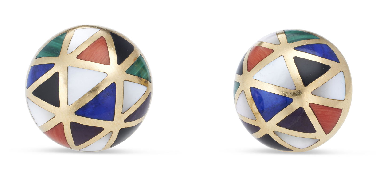 PAIR OF ASCH GROSSBARDT-DESIGN INLAID 14KT YELLOW GOLD EARRINGS Approx. 9.44 total dwt. (1 of 1)