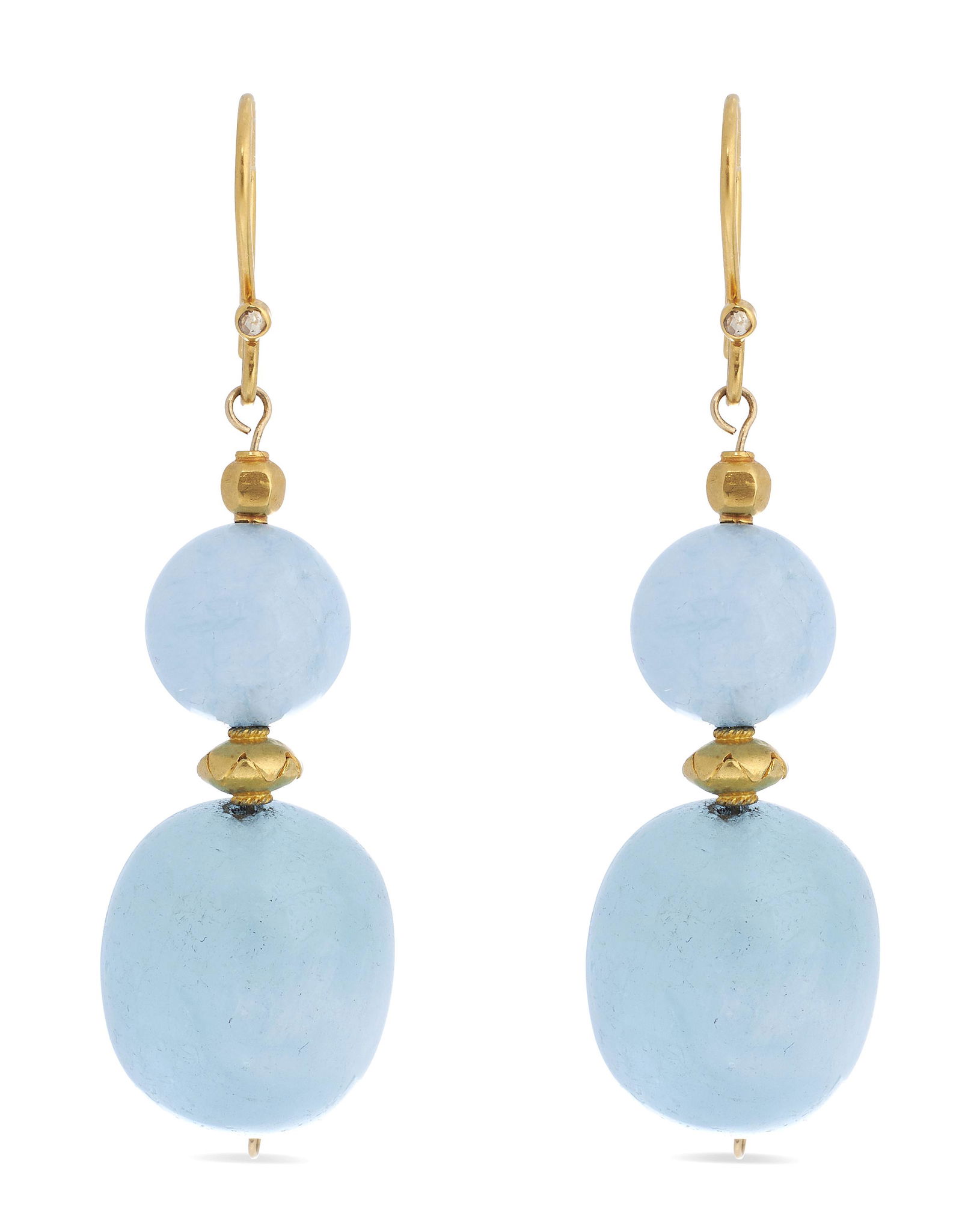 PAIR OF 14KT YELLOW GOLD AND AQUAMARINE DANGLE EARRINGS Approx. 14.21 total dwt. (1 of 1)