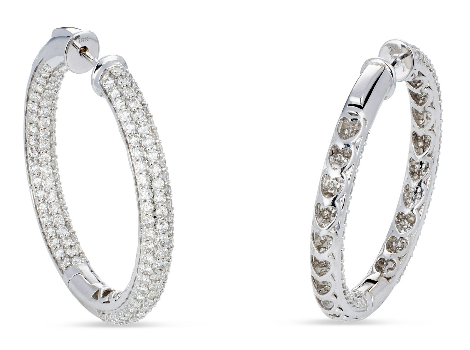 PAIR OF 14KT YELLOW GOLD AND DIAMOND INSIDE-OUT HINGED HOOP EARRINGS Approx. 16.08 total dwt. (1 of 1)