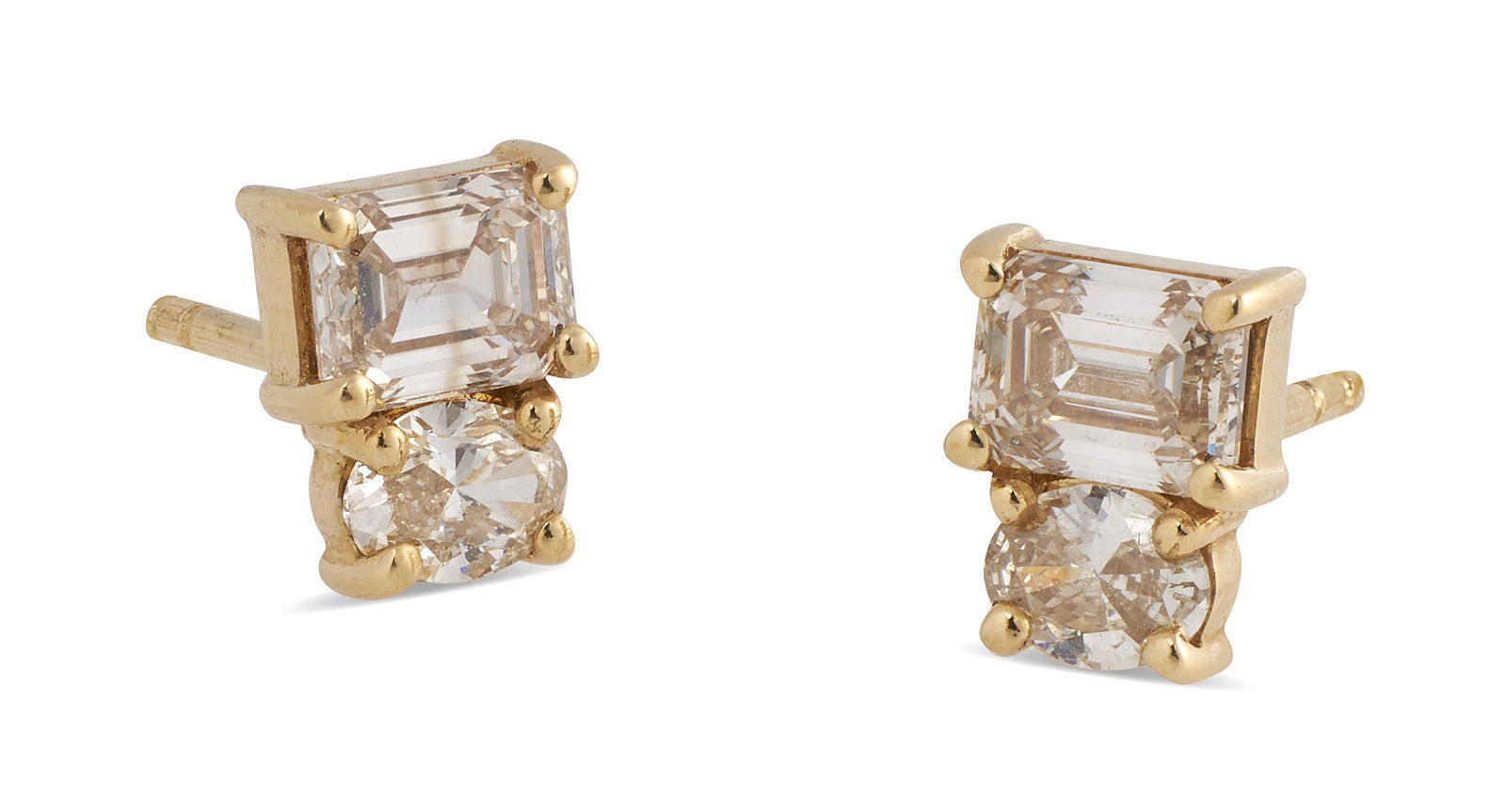 PAIR OF 18KT YELLOW GOLD AND DIAMOND EARRINGS Approx. 1.05 total dwt. (1 of 1)