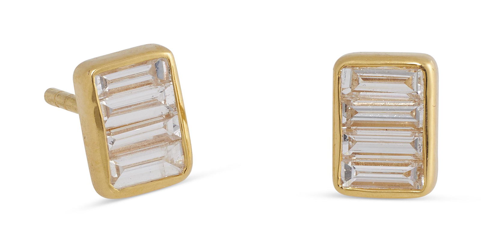 PAIR OF 18KT YELLOW GOLD AND DIAMOND STUD EARRINGS Approx. 0.63 total dwt. (1 of 1)