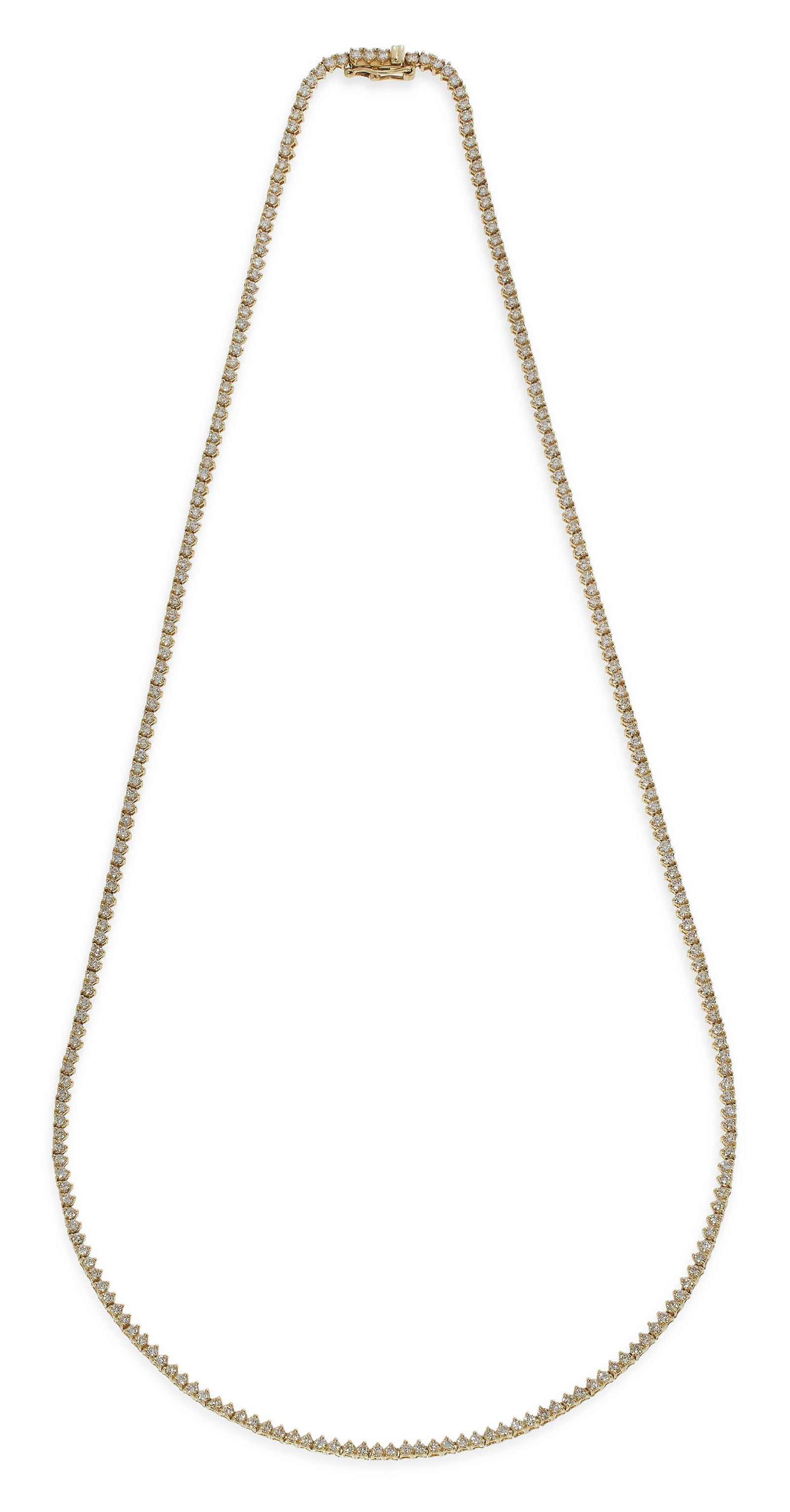 14KT YELLOW GOLD AND DIAMOND LINE NECKLACE Approx. 7.72 total dwt. (1 of 1)