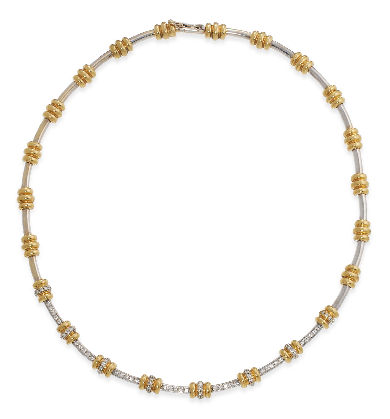 18KT WHITE AND YELLOW GOLD AND DIAMOND NECKLACE Approx. 25.44 total dwt. (1 of 1)