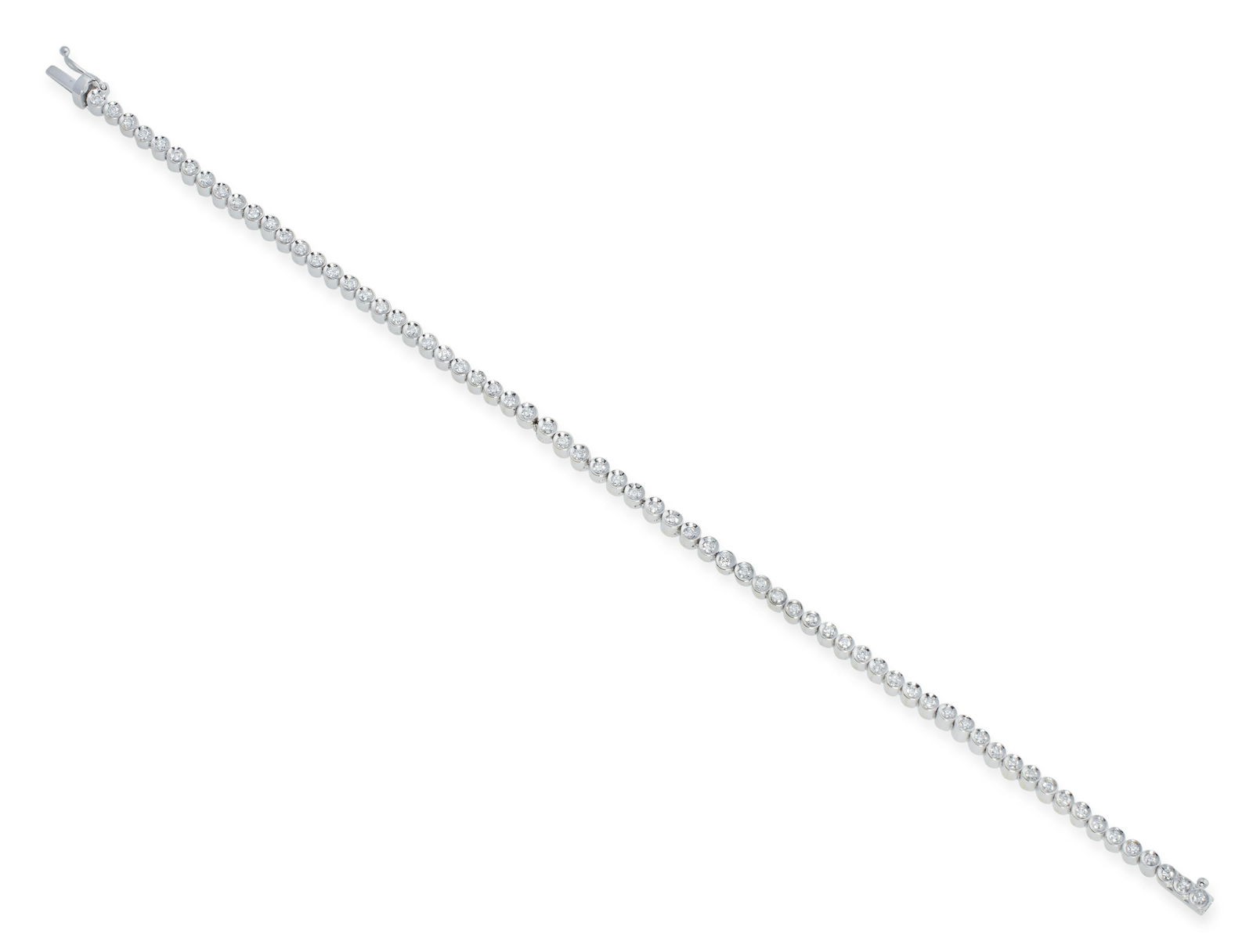 18KT WHITE GOLD AND DIAMOND TENNIS BRACELET Approx. 8.45 total dwt. (1 of 1)
