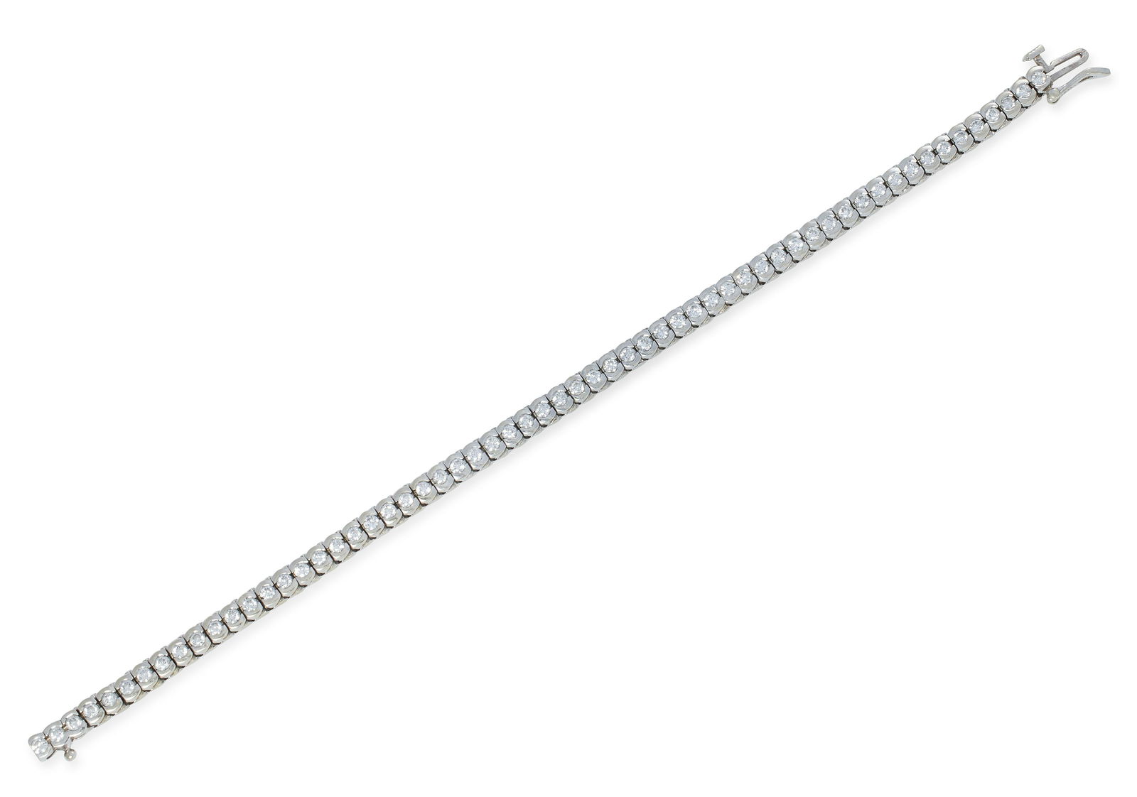 14KT WHITE GOLD AND DIAMOND TENNIS BRACELET Approx. 12.92 total dwt. (1 of 1)